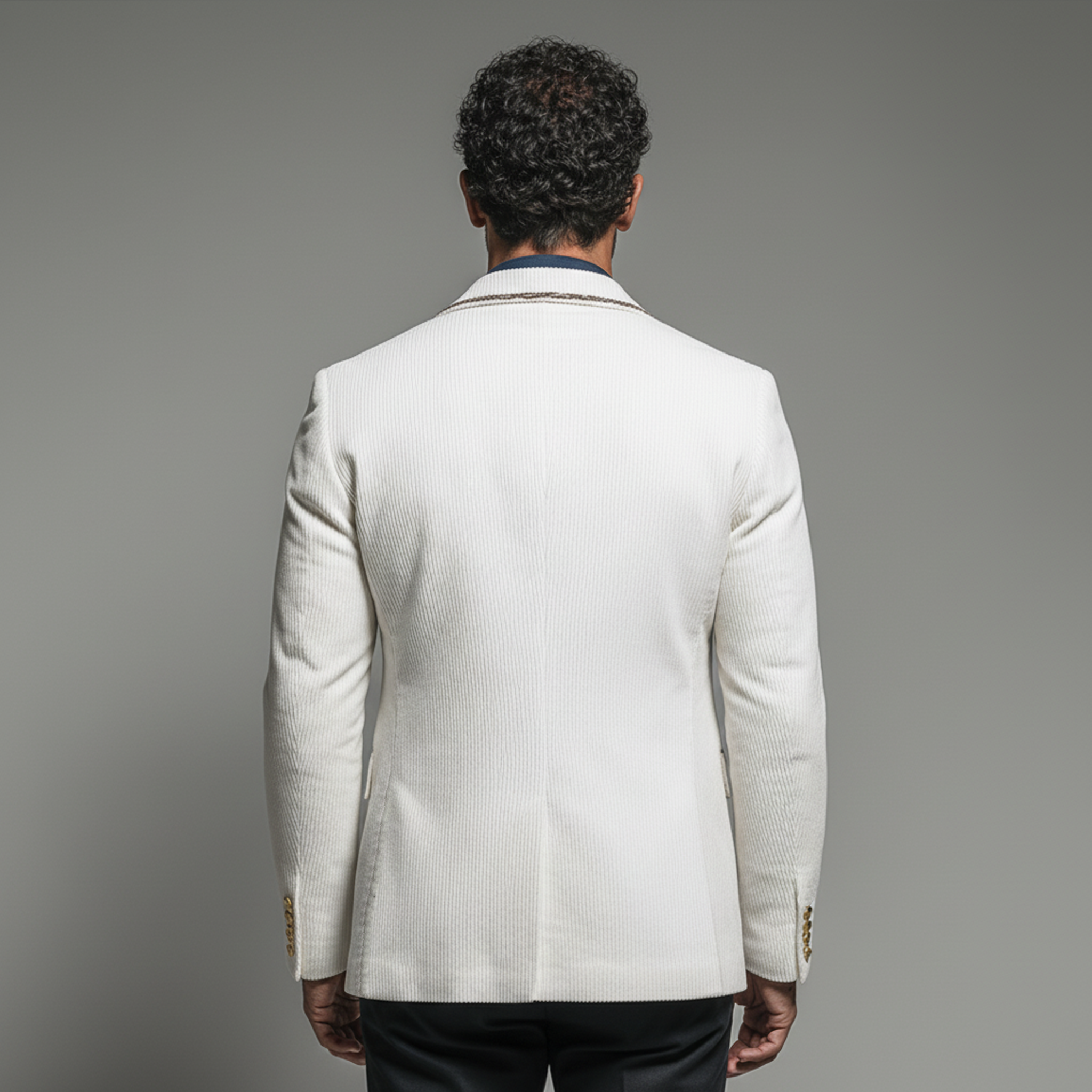 Men's Classic Retro Embroidered Corduroy Slim-fit Blazer MTA2923K2K