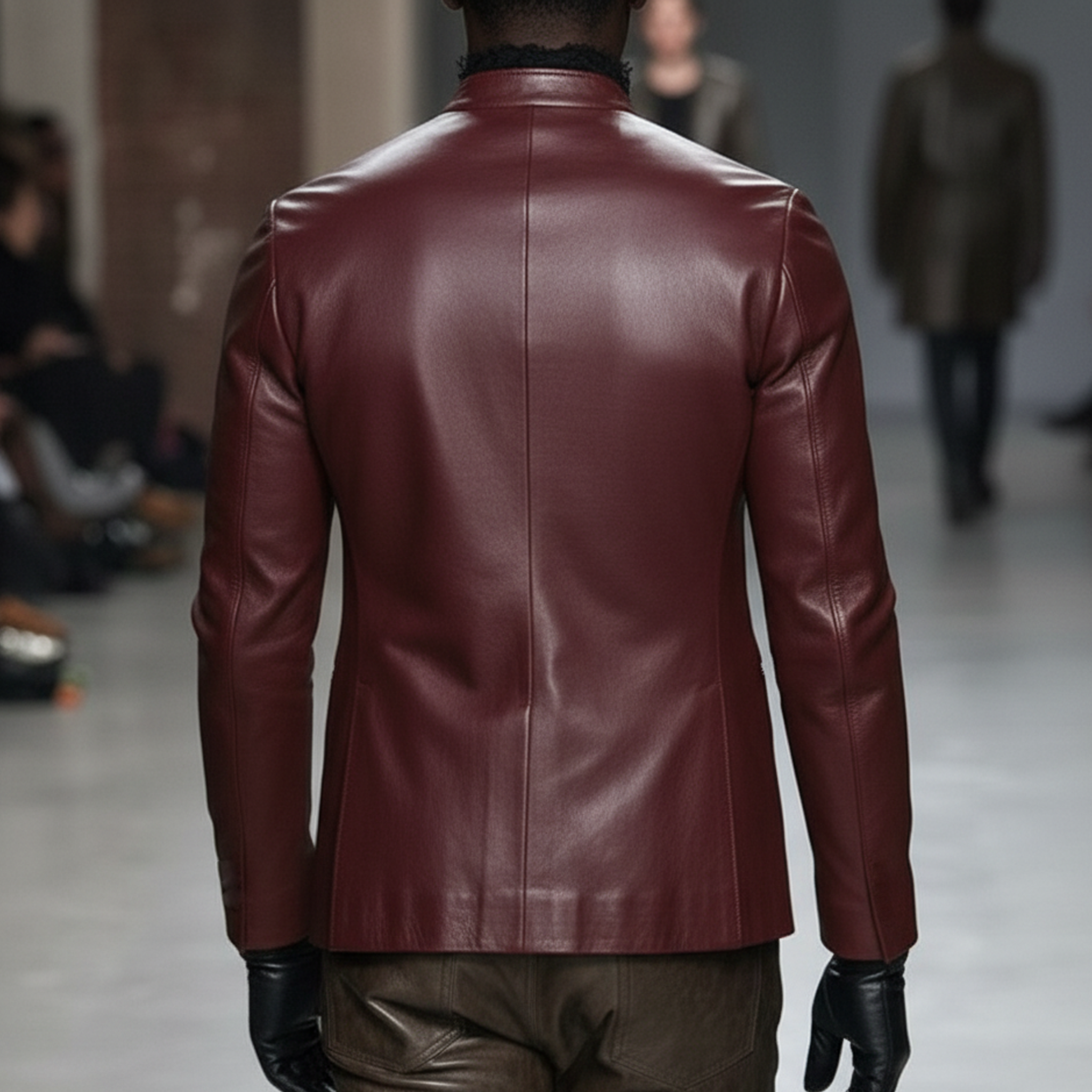 Men's Classic Retro Stand-collar PU Leather Slim-fit Jacket MTA0514L7K