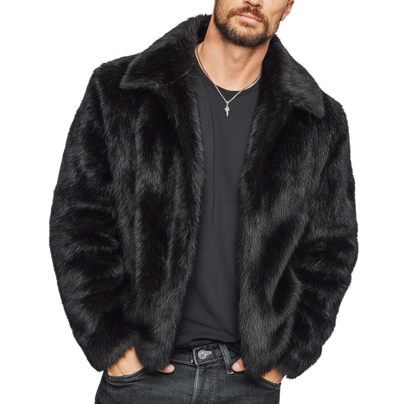 Men's Winter Warm Faux Fleece Mink Zip-up Jacket MTA1208K3U