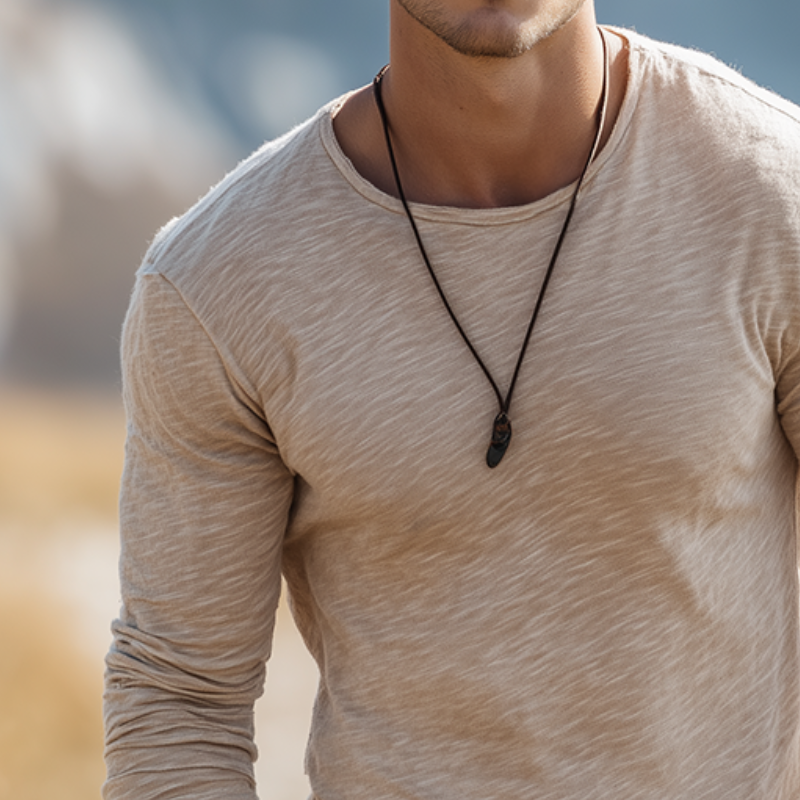 Men's Retro Casual Simple Round Neck Long Sleeve T-Shirt MTA1727G3TO