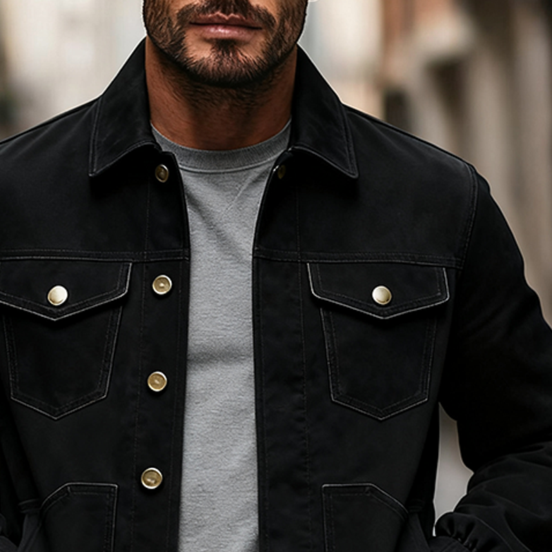 Men's Vintage Motorcycle Style Faux Suede Slim Fit Jacket MTA2419J4X