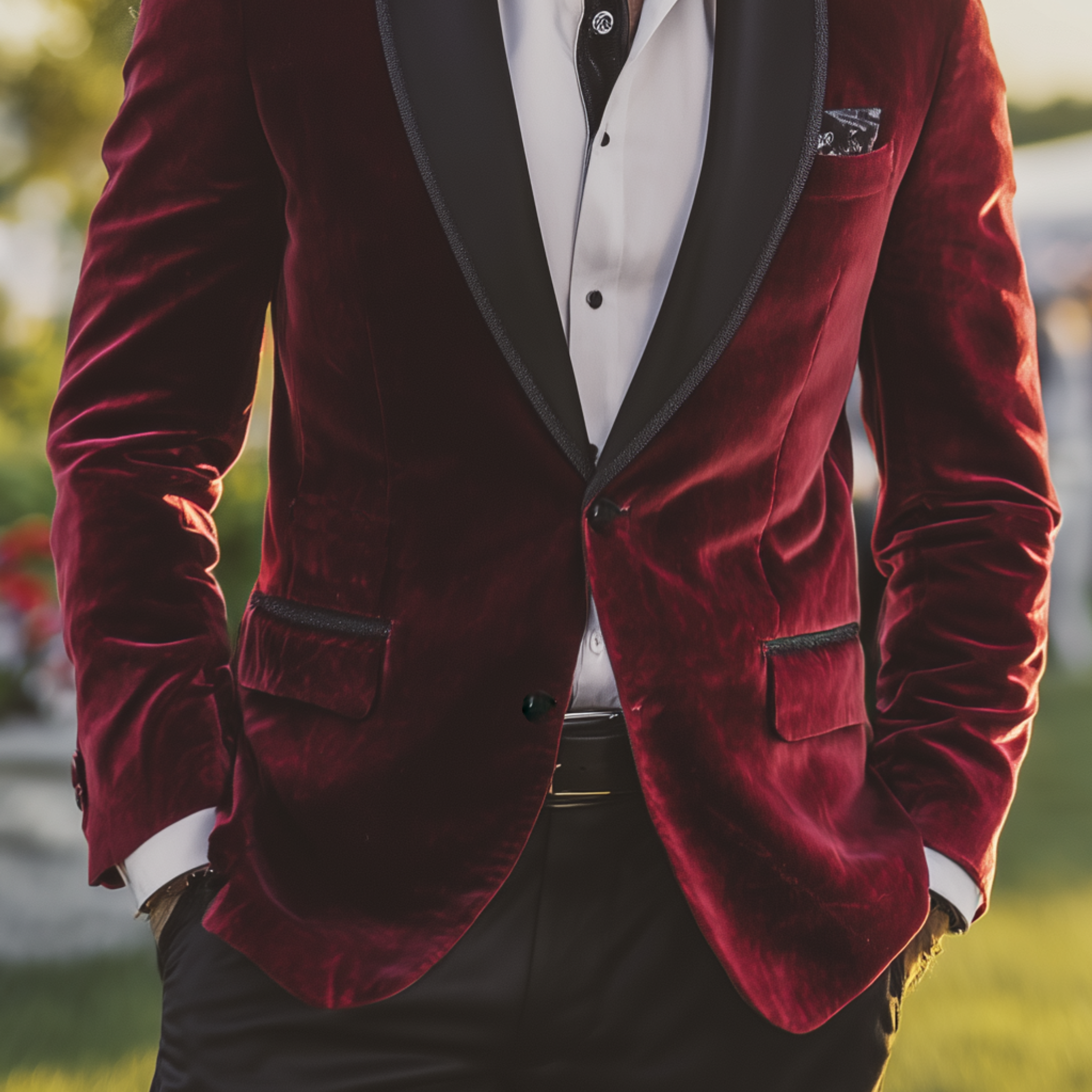 Men's Classic Retro Formal Occasion Party Satin Collar Single-breasted Slim Velvet Blazer MTA1179H3K
