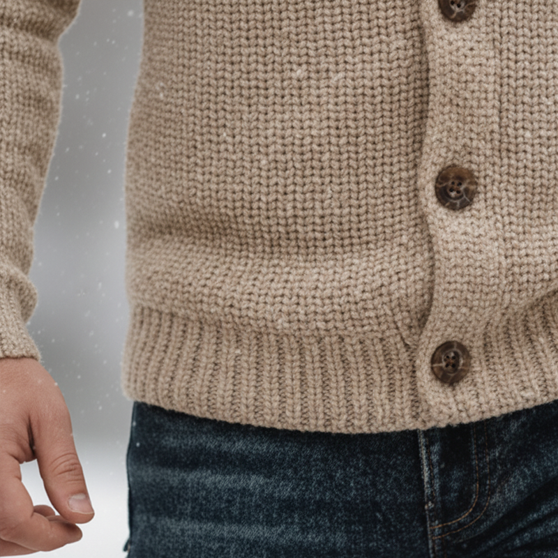 Men's Winter Simple Cotton Yarn Knitted Button Cardigan MTA2883K4P