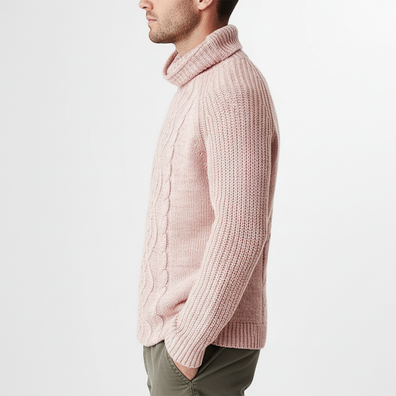 Men's Classic Jacquard Turtleneck Casual Sweater MTA1377J8U