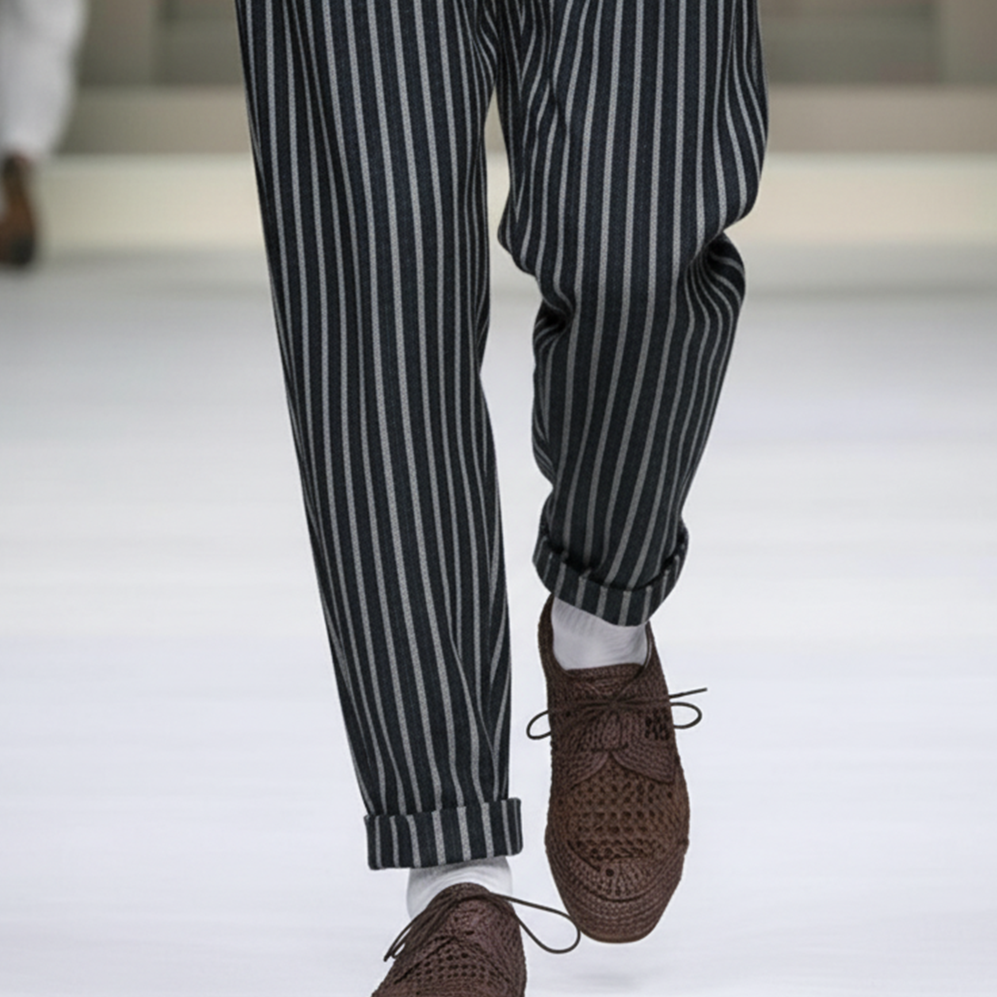 Men's Fashionable Casual Striped Denim Suit Pants MTA2964J6K