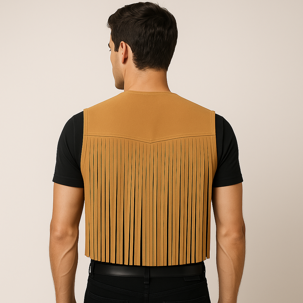 Men's Summer Western Cowboy Style Thin Suede Tassel Vest MTA1536E5P