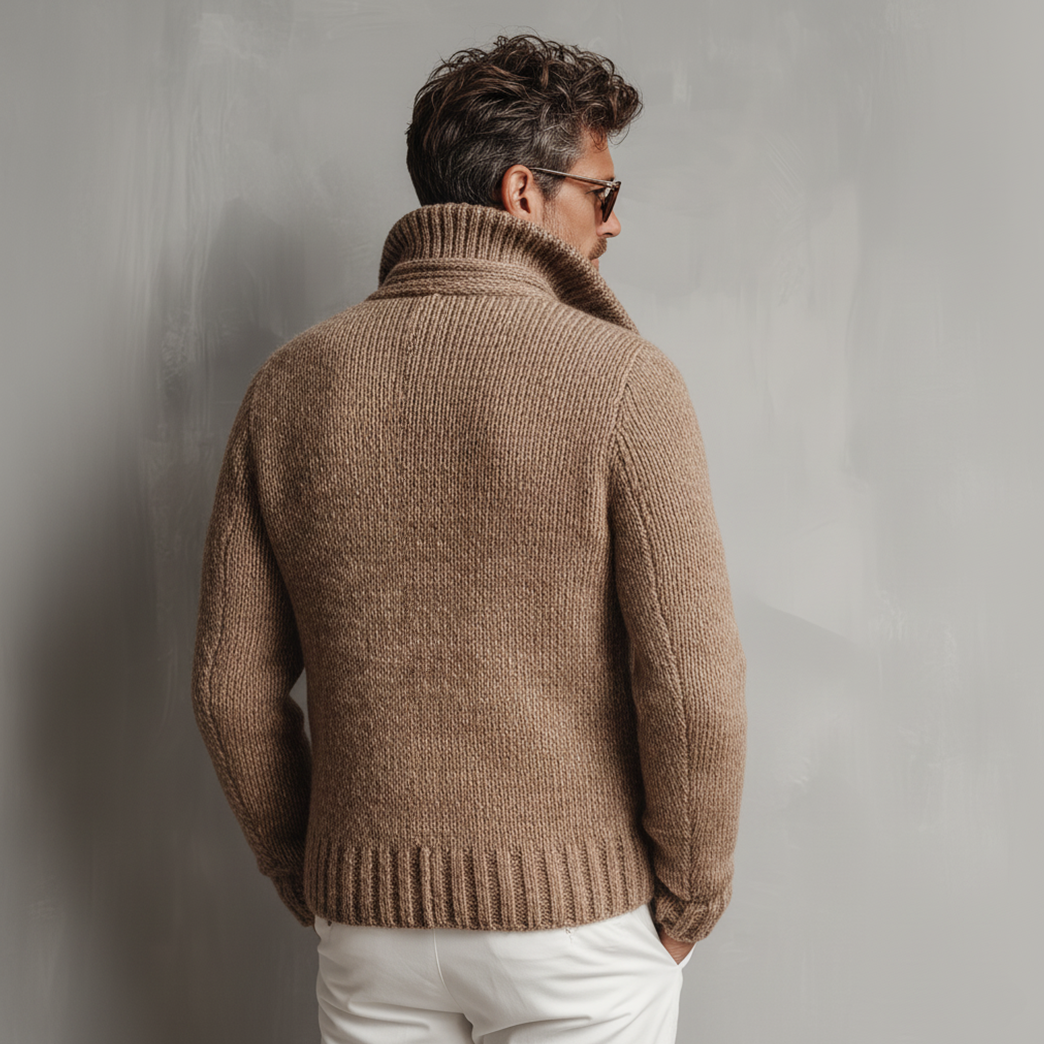 Men's Classic Retro Tough Style Double-breasted Lapel Knitted Cardigan MTA1034J7K