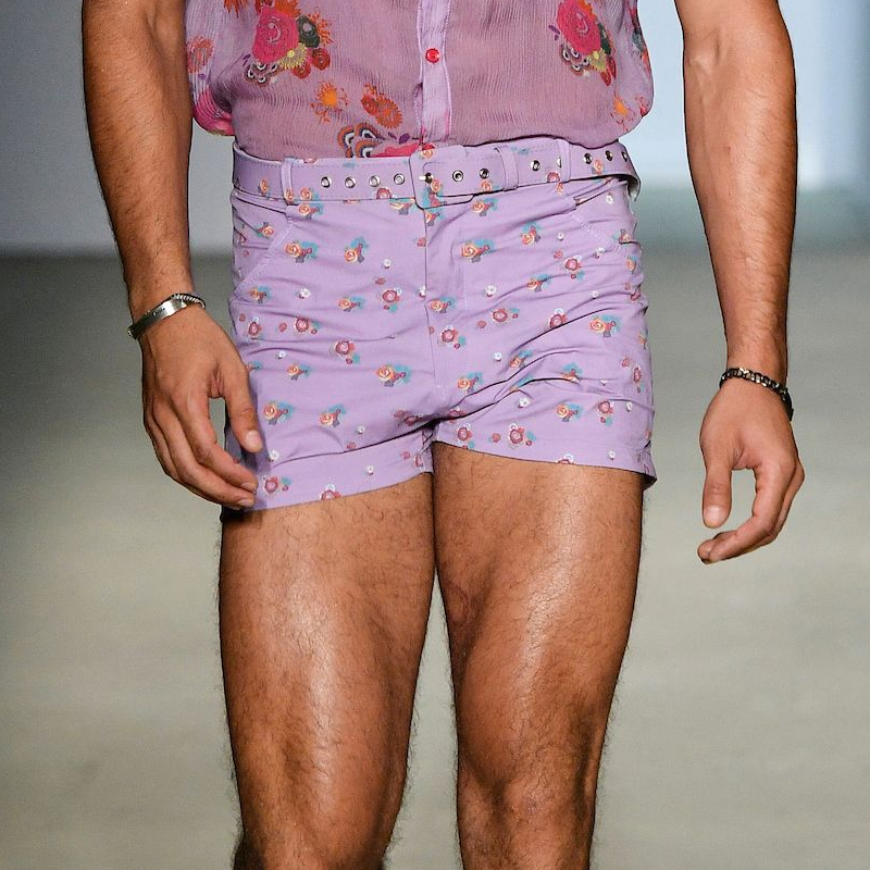Men's Floral Lapel Short Sleeve Shirt Shorts Set MTA1229F6Z (Without Belt)