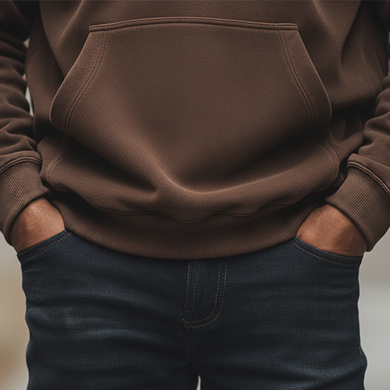 Men's Retro Minimalist Embroidered Fleece Half-Zip High Neck Sweatshirt MTA2713J5P