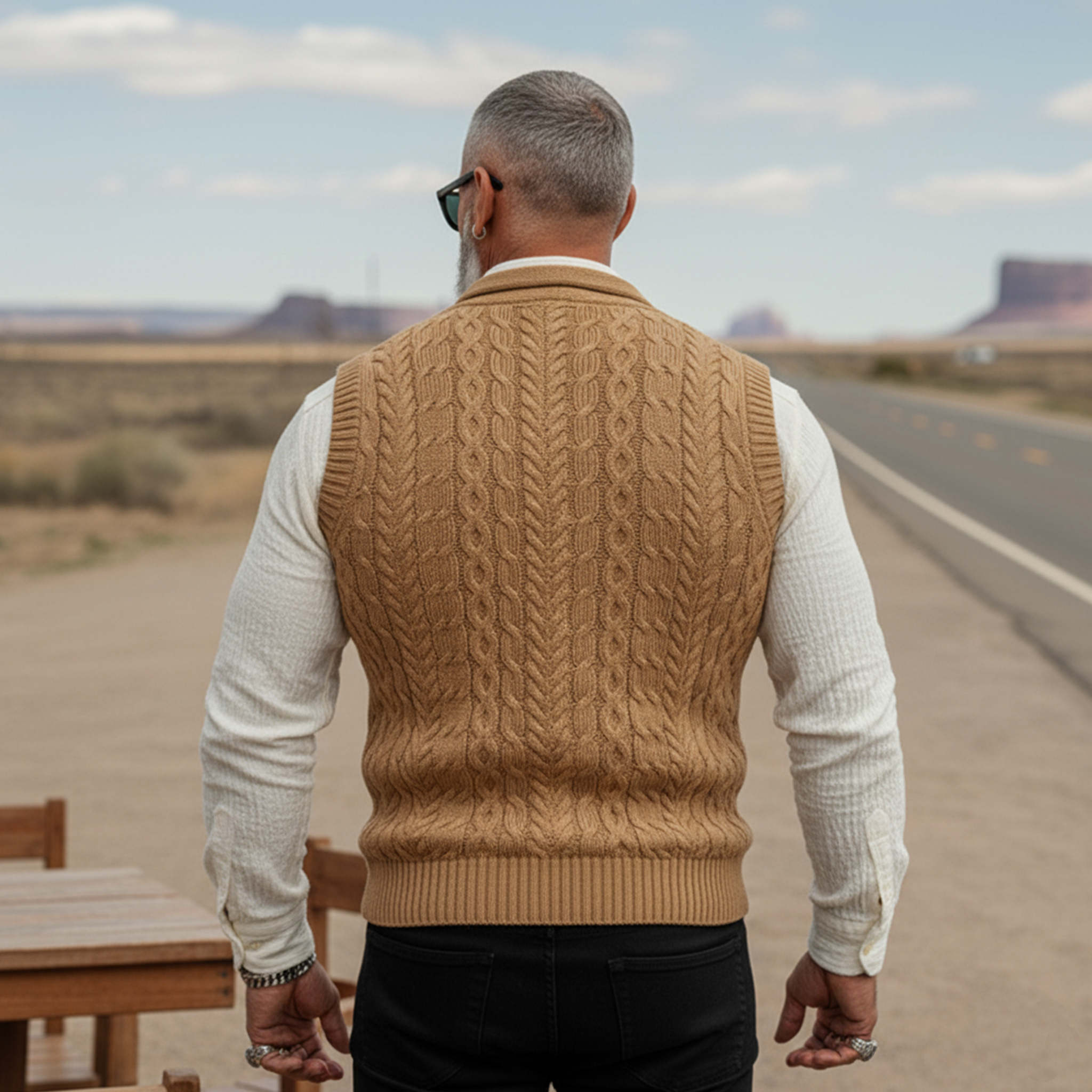 Men's Classic Casual Jacquard Knitted Vest MTA1241K7K