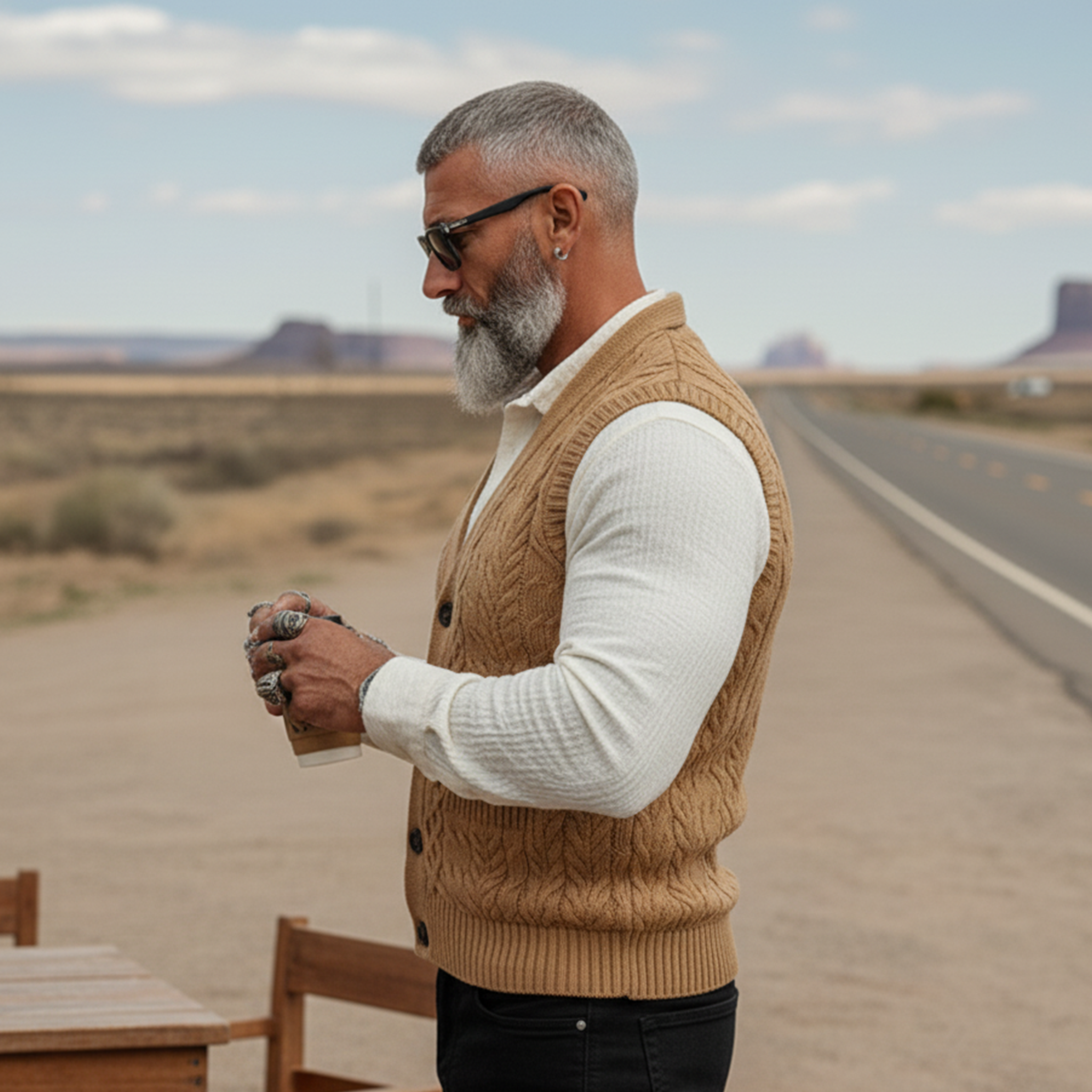 Men's Classic Casual Jacquard Knitted Vest MTA1241K7K