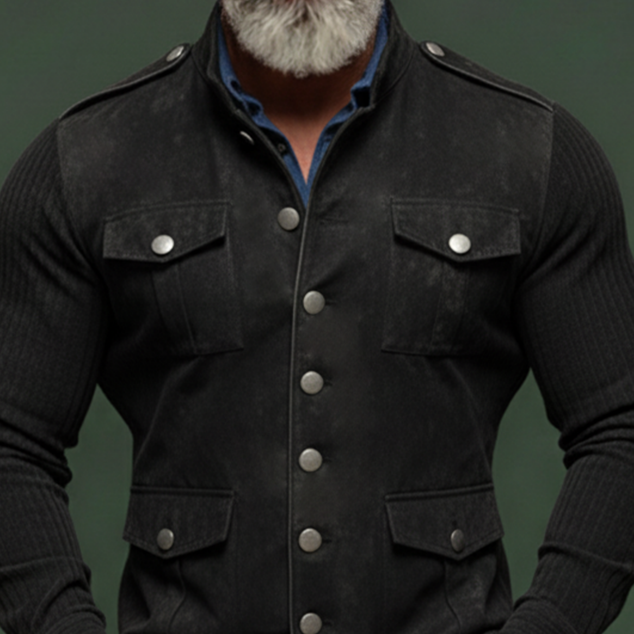 Men's Classic Retro Western Style Corduroy Sleeve Multi-pocket Faux Suede Thin Jacket MTA1733K0K