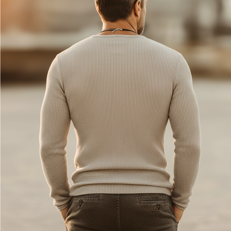 Men's Urban Henley Collar High-stretch Slim Fit Long Sleeve T-Shirt MTZ0694B4U