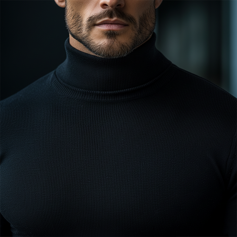 Men's Winter Cotton Knit Slim-fit Turtleneck Sweater MTA0829L4P