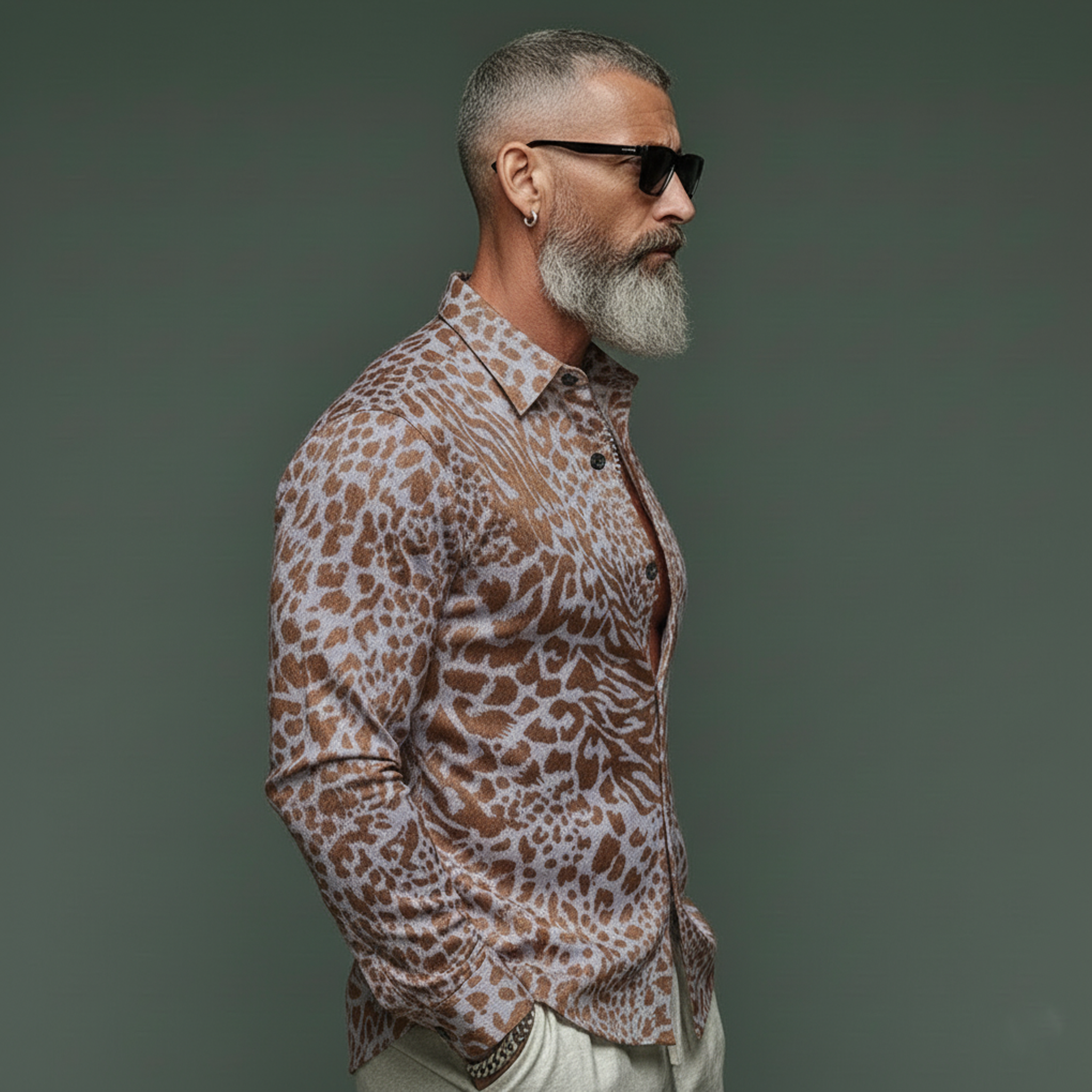 Men's Classic Vintage Blended Jacquard Long-sleeved Shirt MTA3057L9K