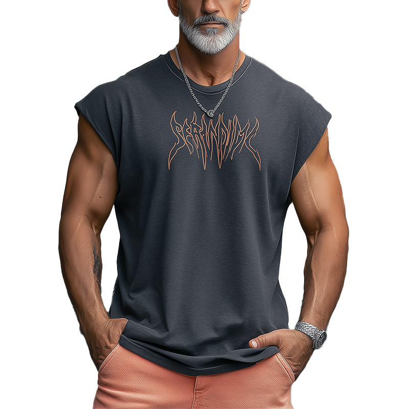 Men's Summer Fashion Printed Cotton Blended Sleeveless Tank Top MTA0566G6P