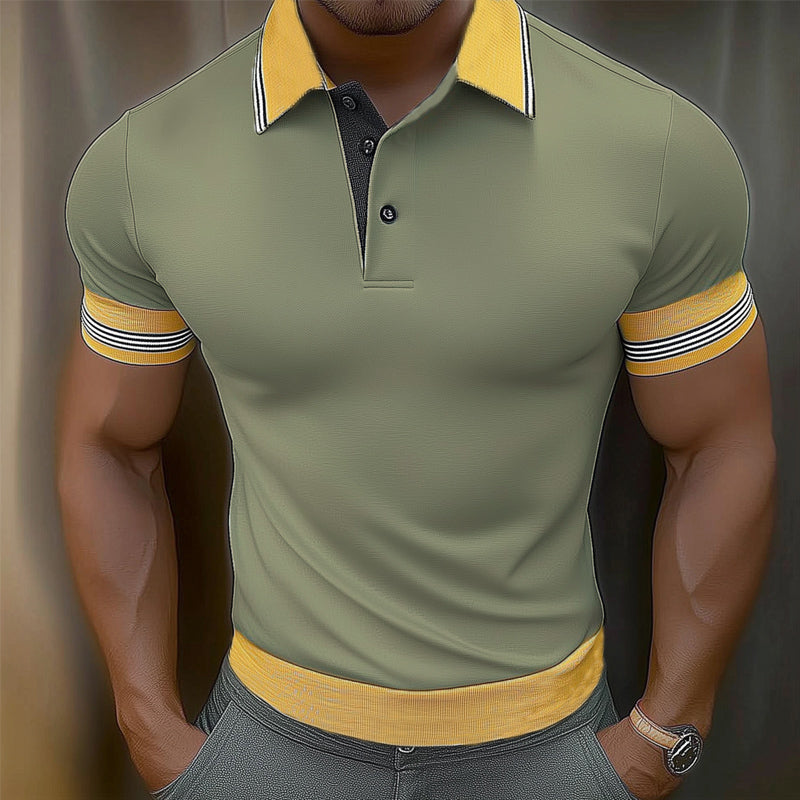 Men's Summer Business Colorblock POLO Shirt MTA2966D5U