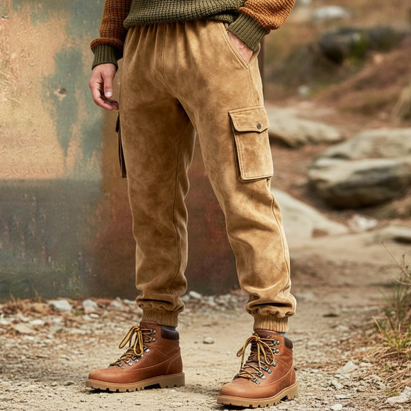 Men's Urban Elastic Drawstring Faux Suede Pants MTA1930K8U