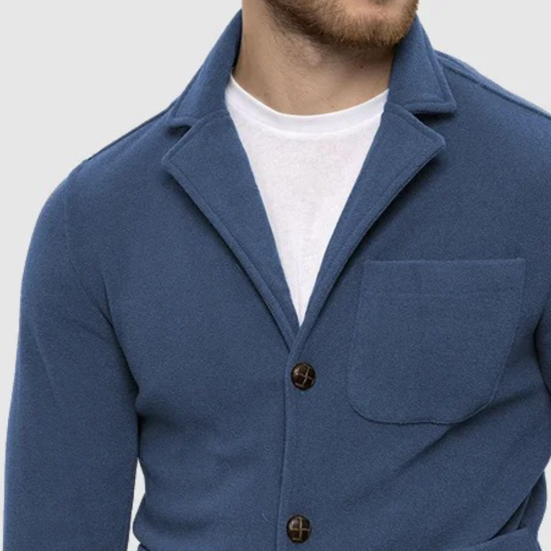 Men's Retro Casual Solid Color Lapel Button Jacket MTA1842I3TO