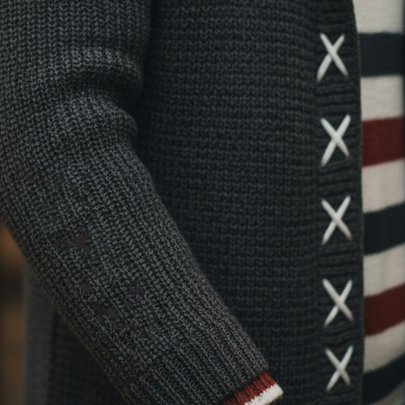 Men's Winter Fashion Simple Jacquard Knitted Hooded Cardigan MTA1629J6P