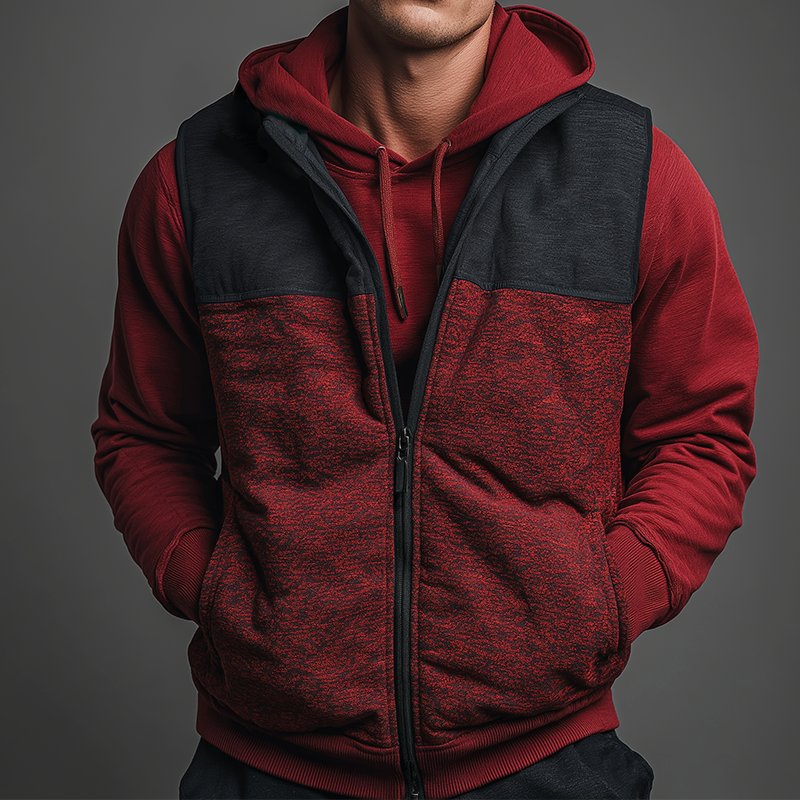 Men's Retro Casual Quilted Zipper Vest MTA2468K6TO