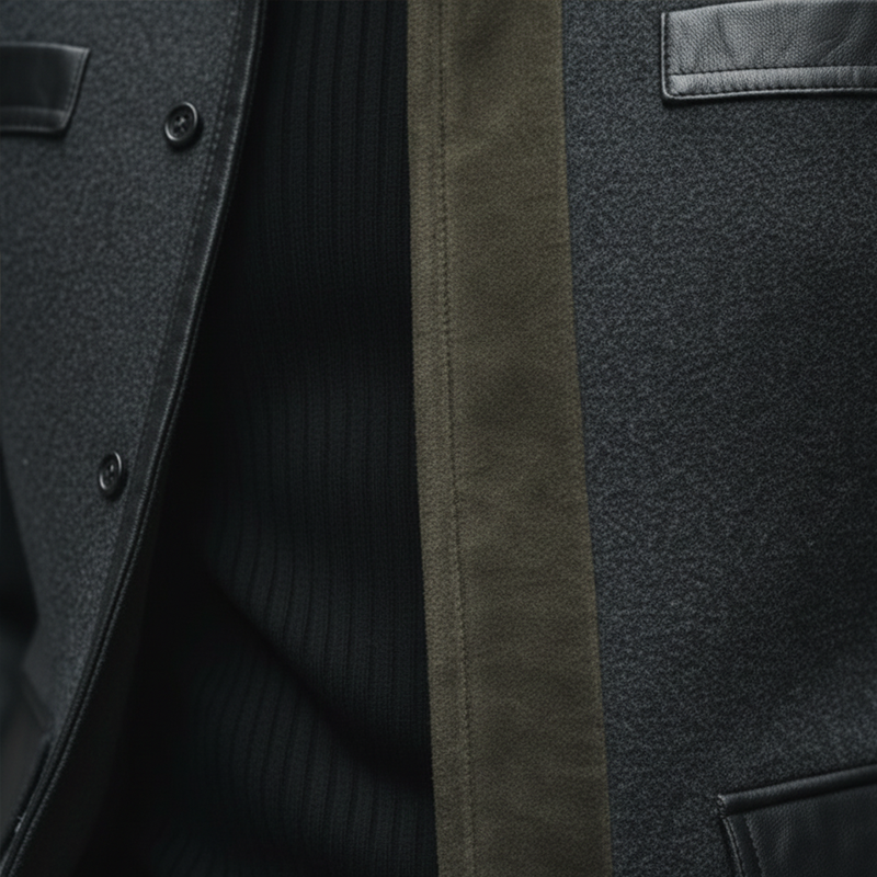 Men's Winter Retro Faux Wool And Faux Leather Button Jacket MTA1271L1P