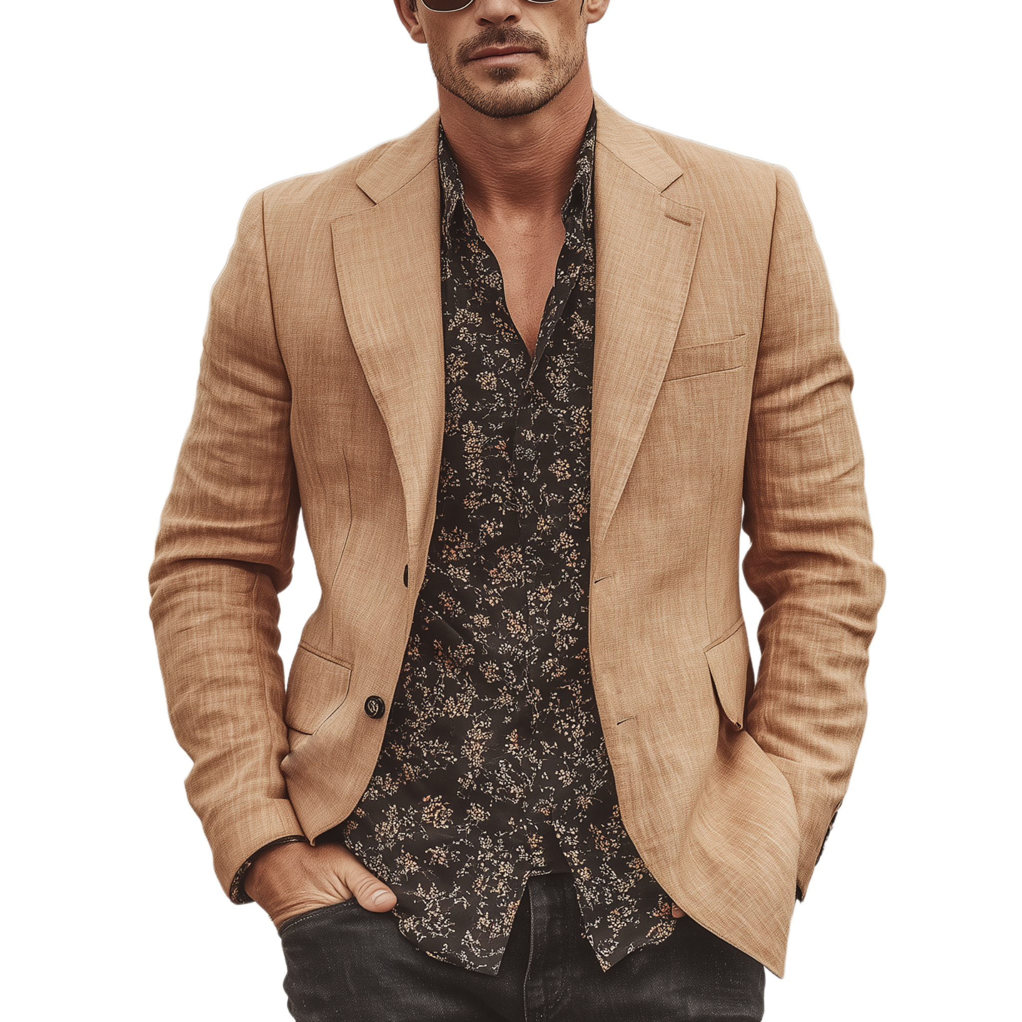Men's Classic Vintage Cotton Blend Single-breasted Blazer MTA2367L7K