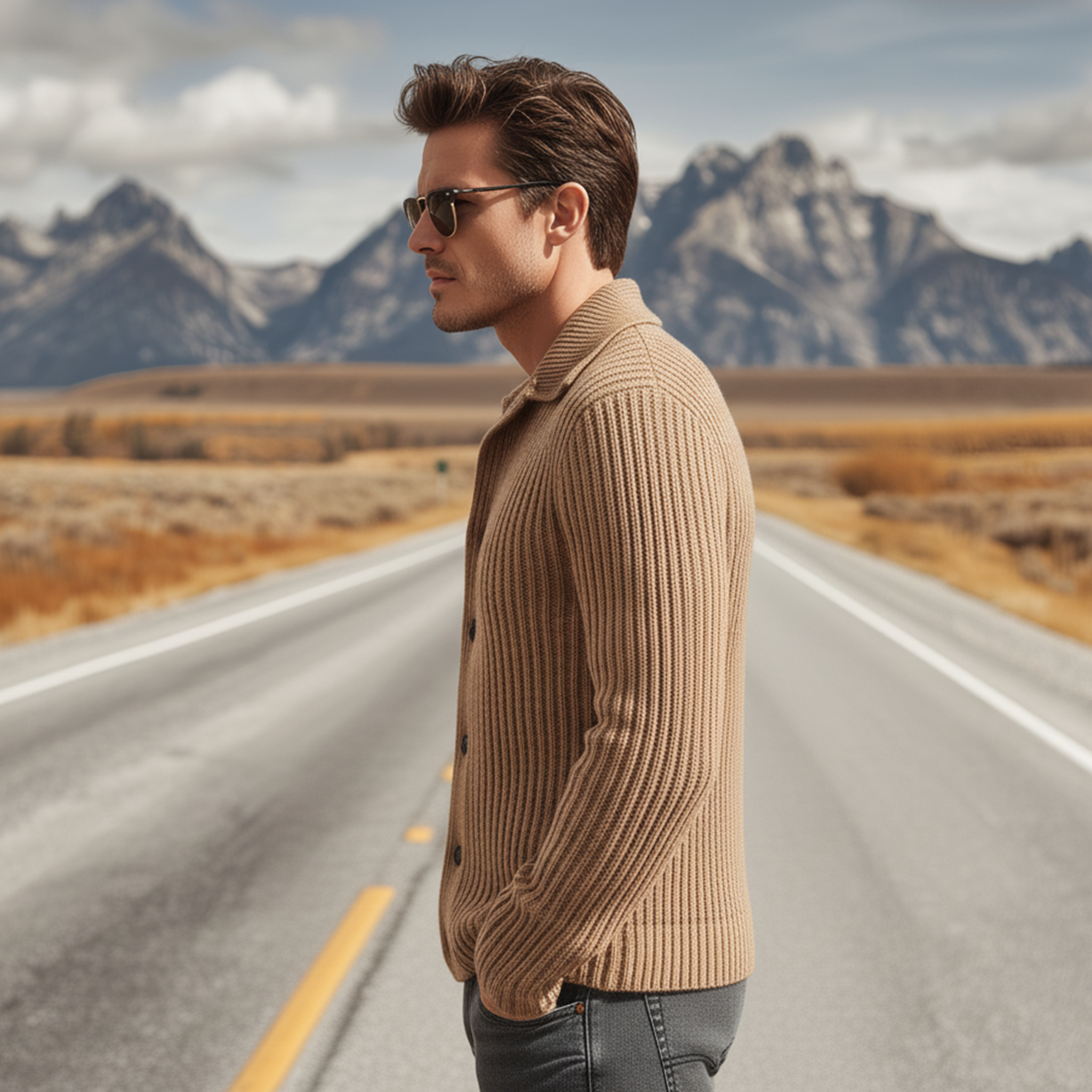 Men's Classic Vintage Lapel Slim-fit Knitted Cardigan MTA0935L9K