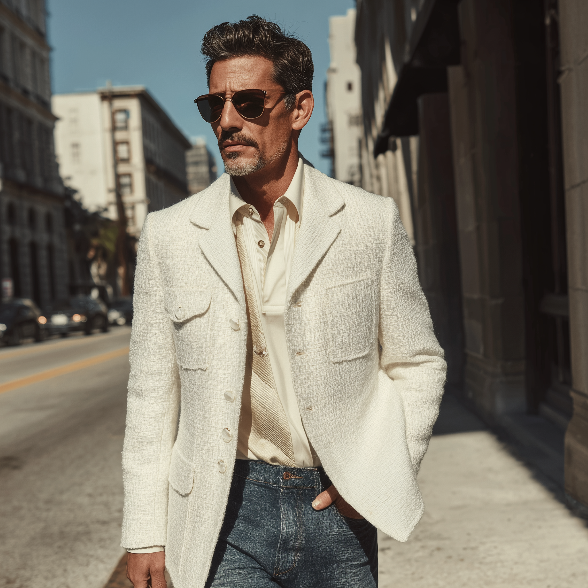 Men's Autumn And Winter Fashion Simple Textured Tweed Suit Jacket MTA0831I5P