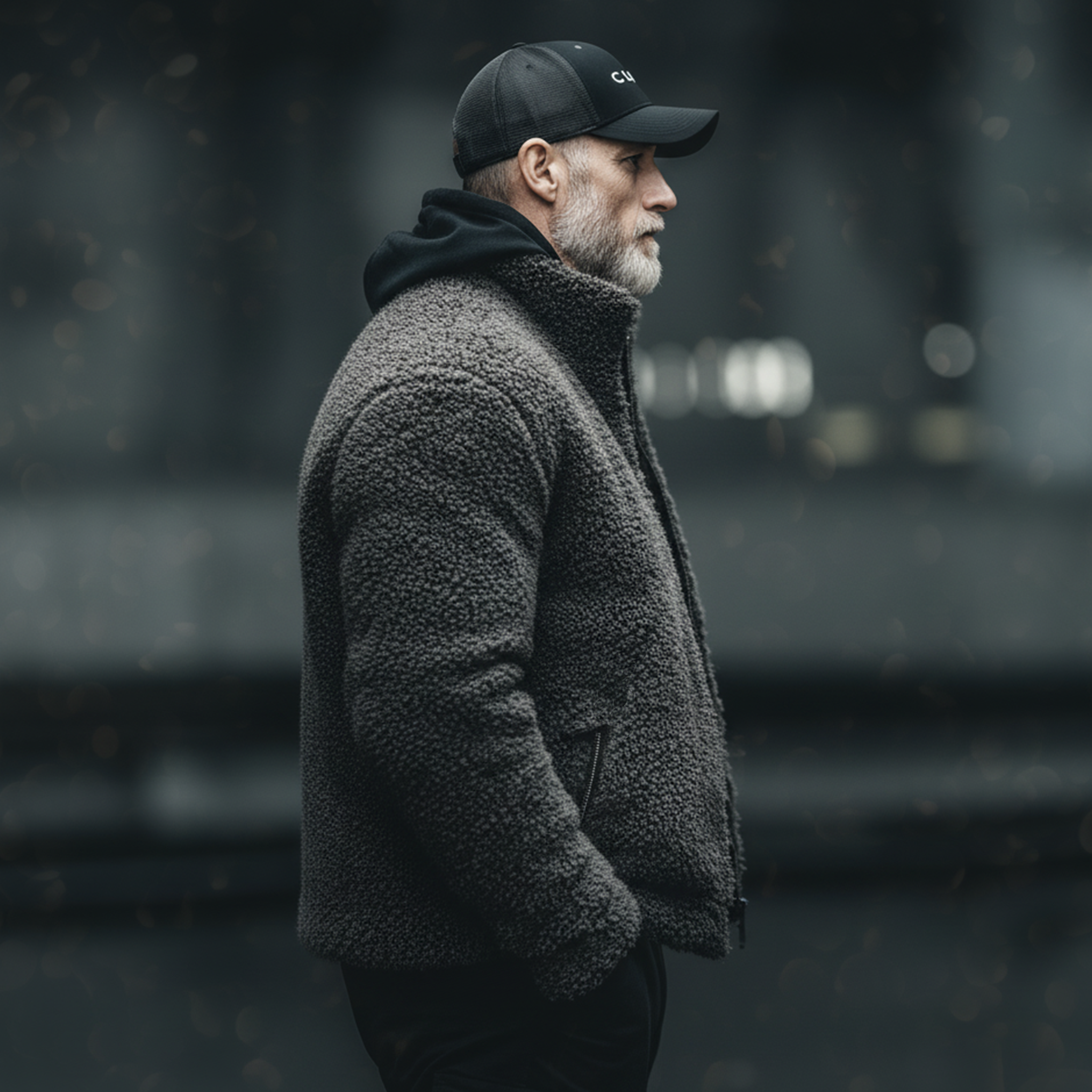 Men's Classic Casual Stand Collar Fleece Zip-Up Jacket MTA3068J1K