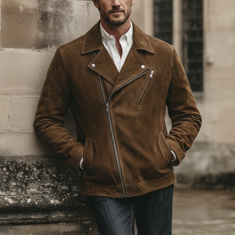 Men's Winter Vintage Faux Suede Zip-Up Jacket MTA1562J8P
