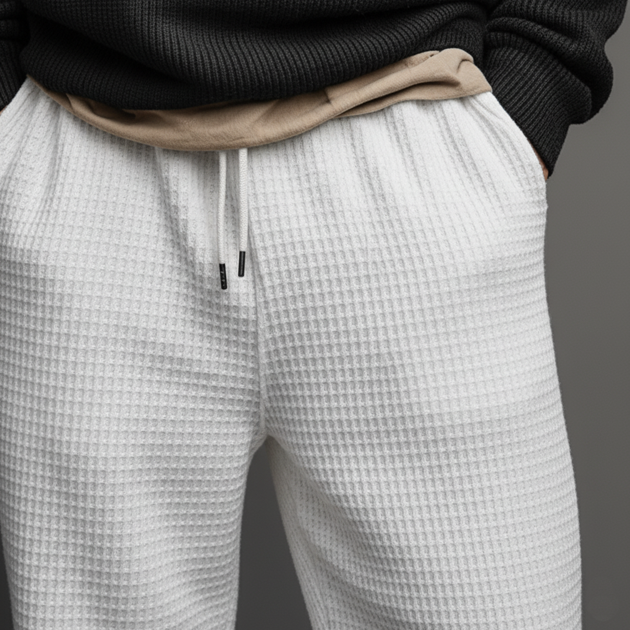 Men's Classic Casual Waffle Elastic Waist Pants MTA2499J2K