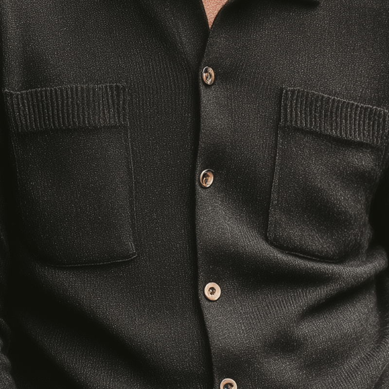 Men's Autumn Fashion Solid Color Knitted Pocket Thin Cardigan MTA1627I1P