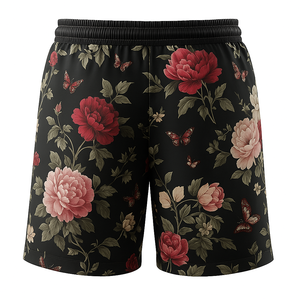 Men's Summer Fashion Flower Print Polyester Blend Casual Shorts MTA0212G8P