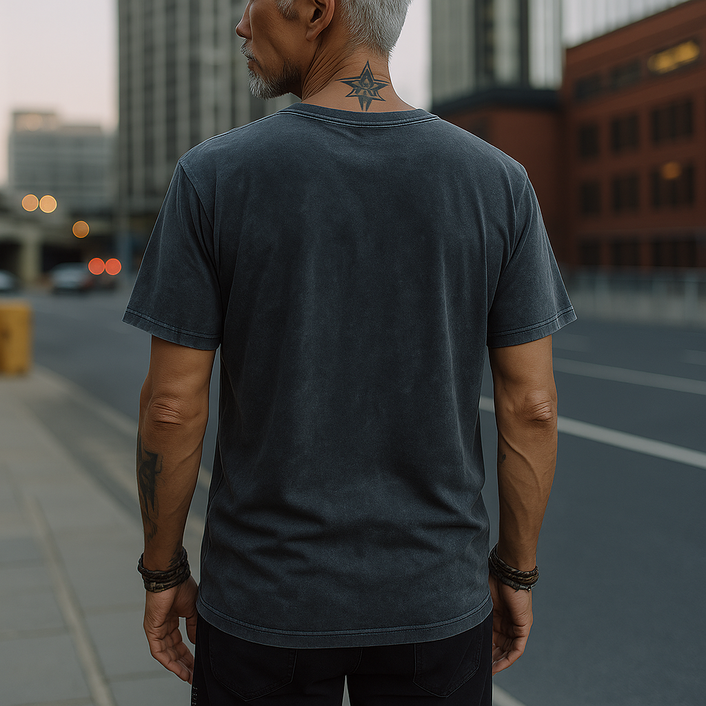 Men's Summer Fashion Street Print Polyester Blend Short-Sleeved T-Shirt MTA0385G2P