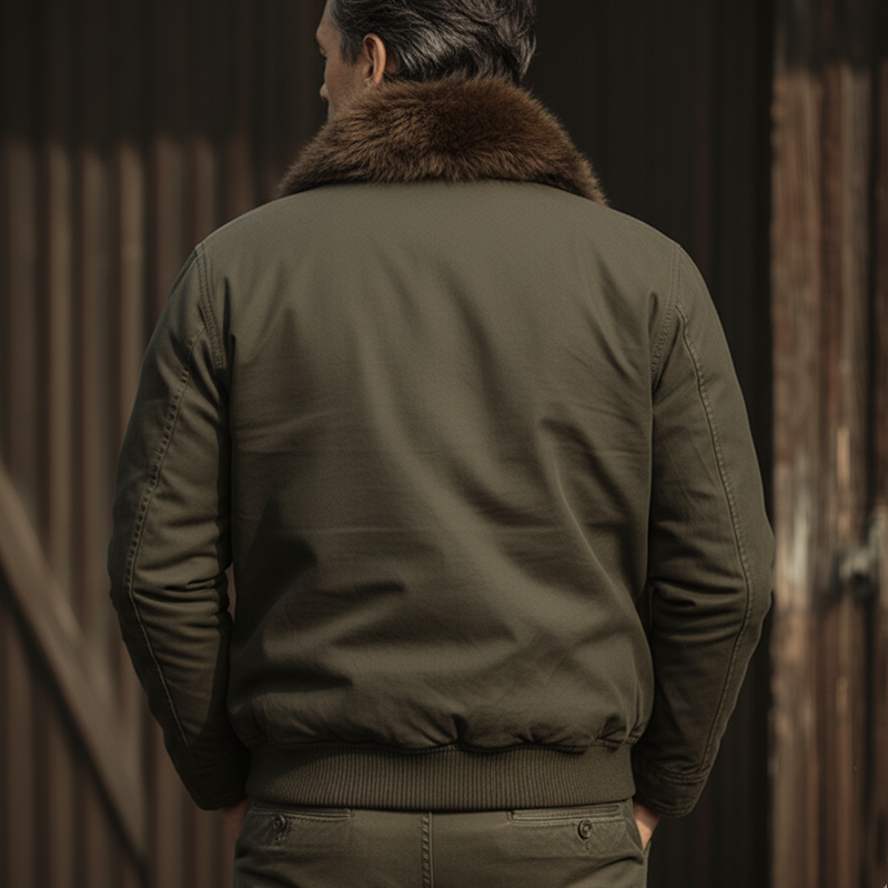 Men's Classic Winter Warm Faux Mink Lined Multi-Pocket Jacket MTA2658K3U