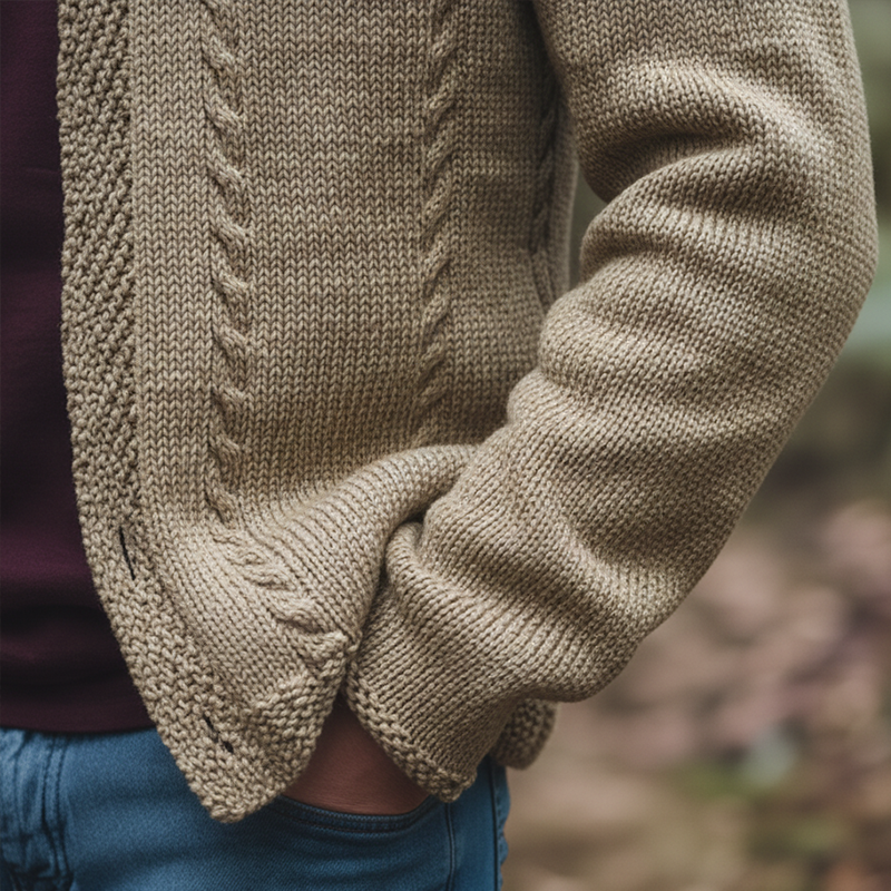 Men's Winter Retro Textured Cotton Yarn Knit Button Cardigan MTA2135K8P