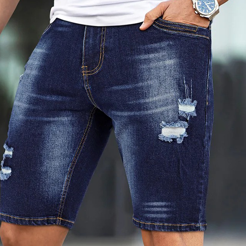 Men's Vintage Distressed Denim Shorts MTA1671F1X