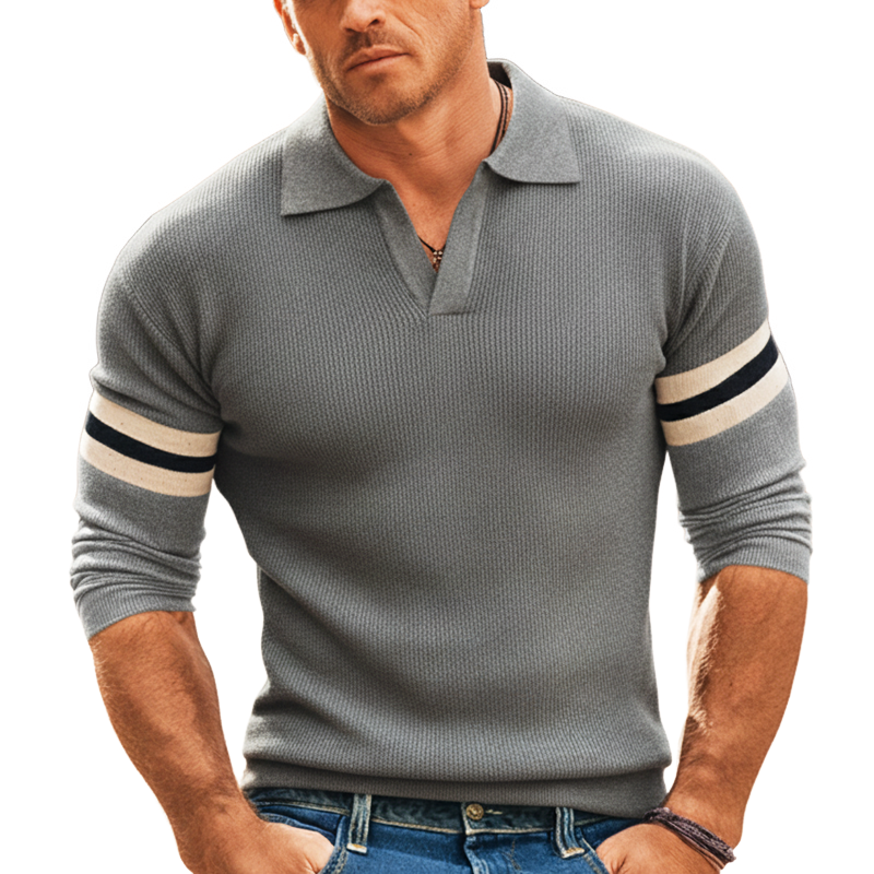 Men's Urban Style V-neck Slim-fit Stretchy Knit Sweater MTA2806K6U