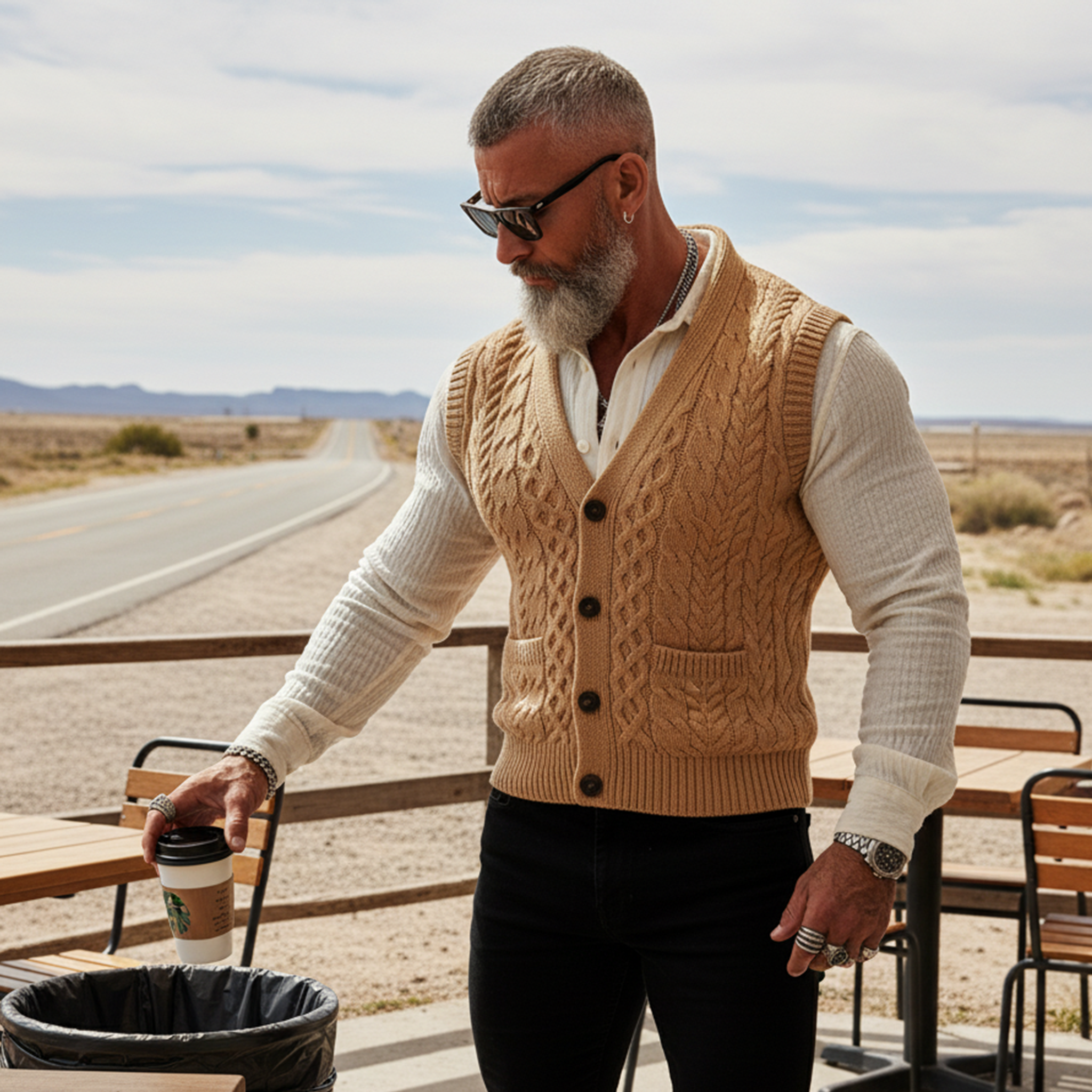 Men's Classic Casual Jacquard Knitted Vest MTA1241K7K