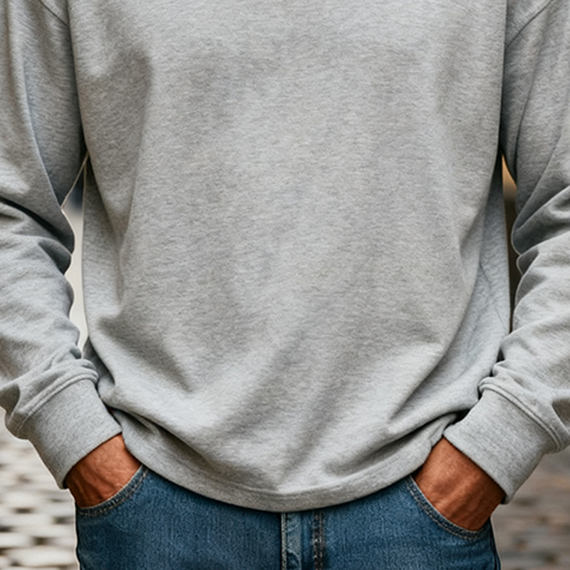 Men's Cotton Blend Loose Fit Casual Crew Neck Long Sleeve T-Shirt MTA2975J0X