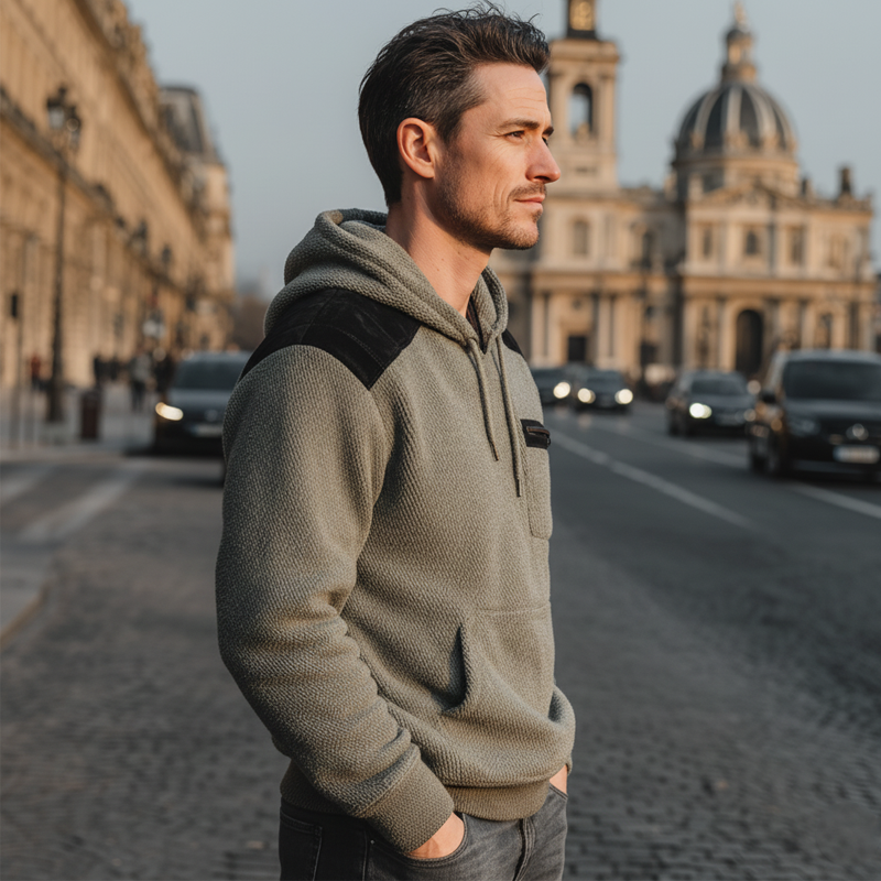 Men's Classic Colorblock Fleece Casual Hoodie MTA2096J8U