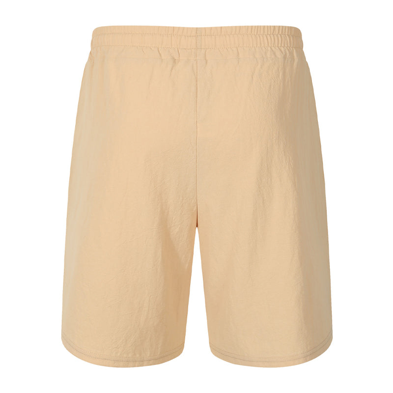 Herre ensfargede, avslappede dobbeltspente shorts MTA2258E3X