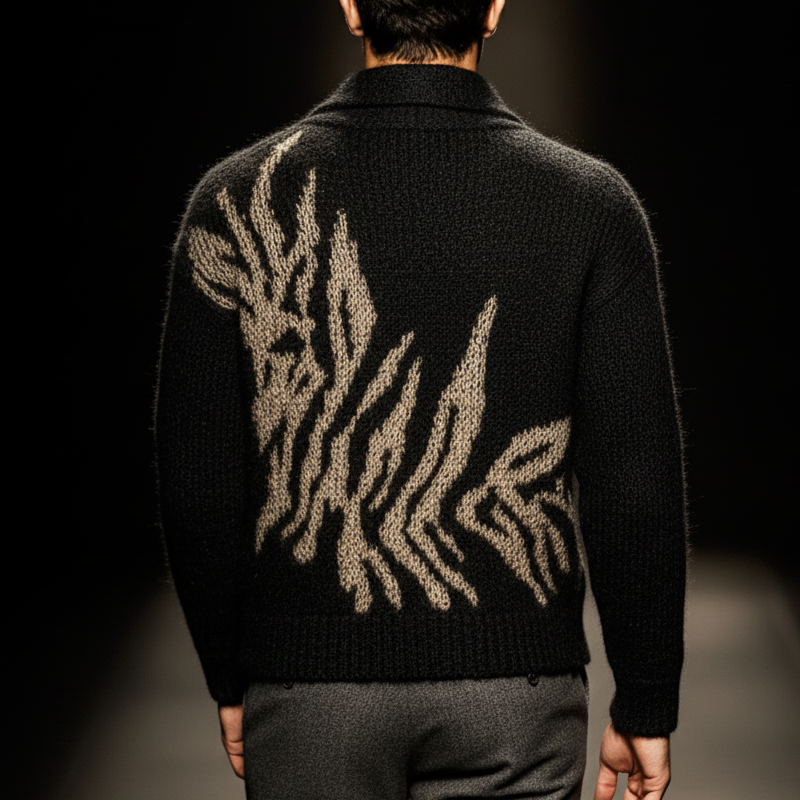 Men's Fashionable Jacquard Knitted Sweater MTA2365J3U