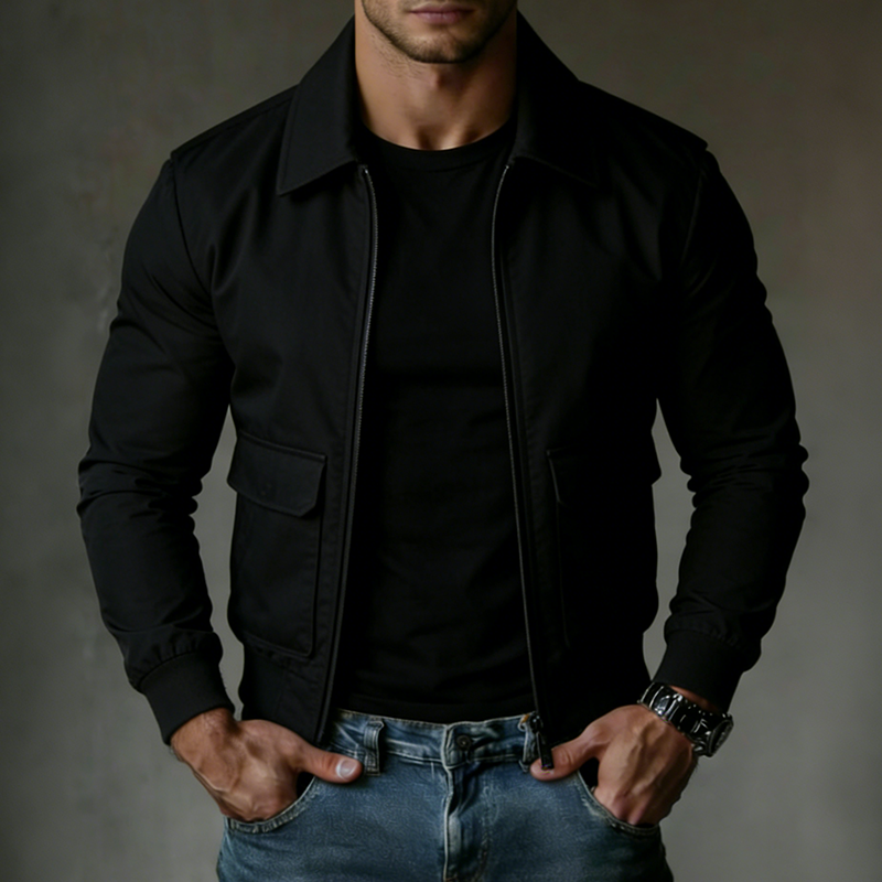 Men's Retro Casual Cotton Lapel Zip-Up Jacket MTZ2003A4TO