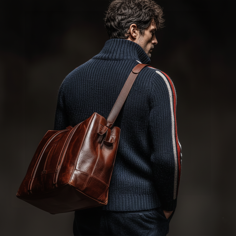 Men's Classic Colorblock Striped Stand Collar Zippered Knit Cardigan MTA2224J8U