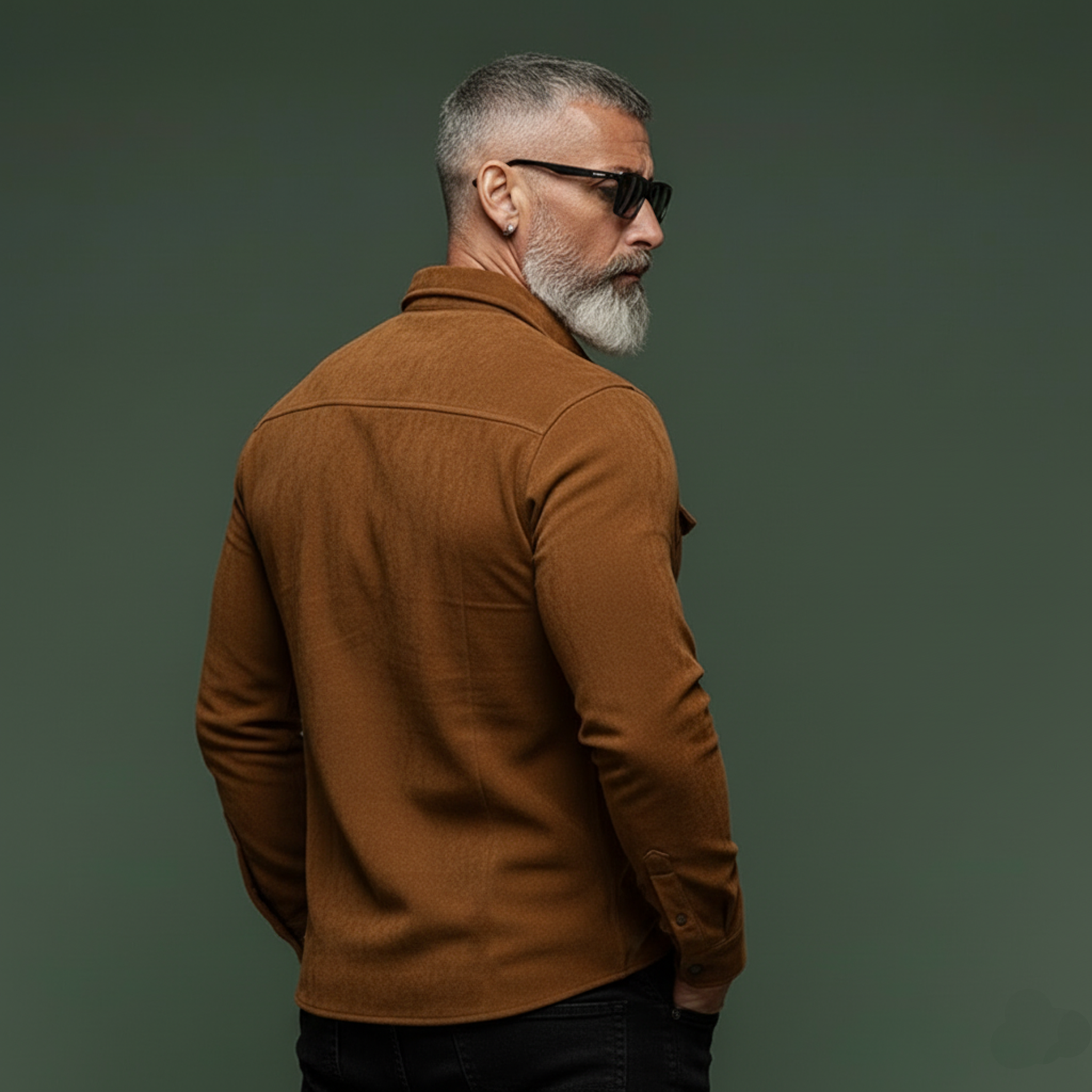 Men's Classic Casual Faux Suede Long-sleeved Shirt MTZ0595A6K