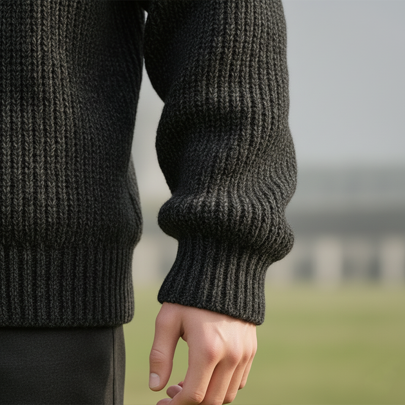 Men's Winter Simple Half-Zip Cotton Knitted Pullover Sweater MTA1465J9P