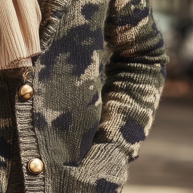Men's Vintage Camouflage Knit Cardigan MTA0764H7P