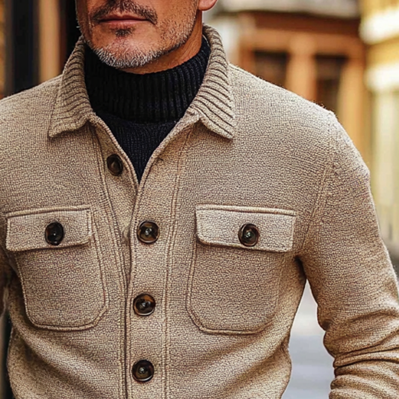 Men's Vintage Knit Lapel Cardigan MTA2648H1X